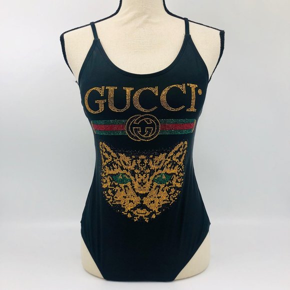 SOLD!!  GUCCI Sparkling Cat 1 Piece Swimsuit Body - Picture 1 of 8